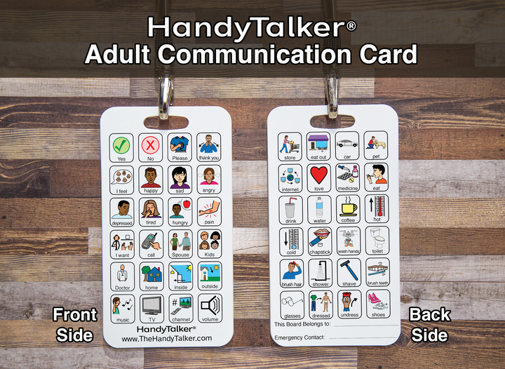 HandyTalker® Adults AAC Portable Device, Waterproof Picture communication board.