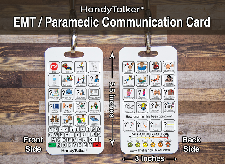 HandyTalker® EMT Paramedic, Emergency, Doctor, AAC Portable Device, Waterproof picture communication board.