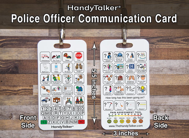 HandyTalker® Police Officer AAC Portable Device, Waterproof picture communication board.