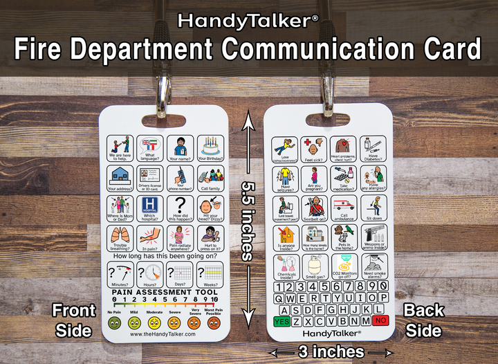 HandyTalker® Fire Department AAC Portable Device, Waterproof picture communication board.