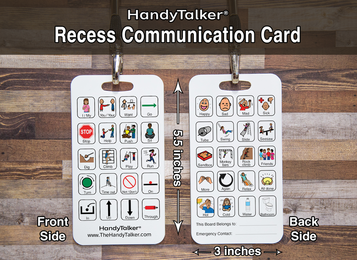 HandyTalker® Recess AAC Portable Device, Waterproof picture communication board.